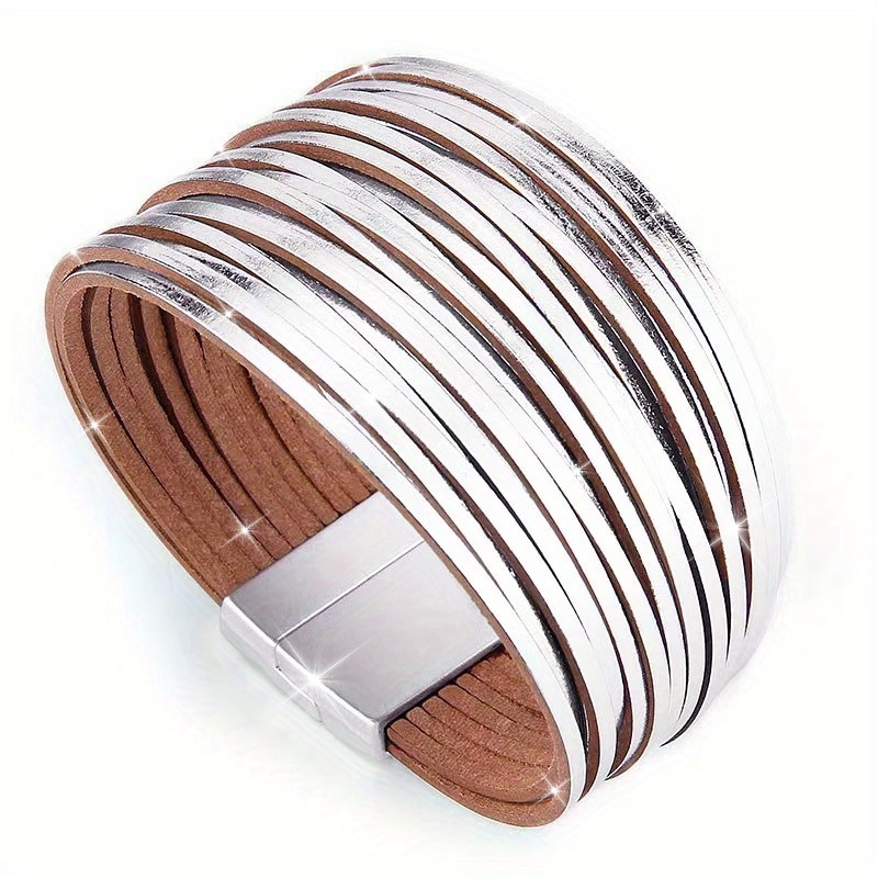 Layer Magnetic Clasp Bracelet - Borders
